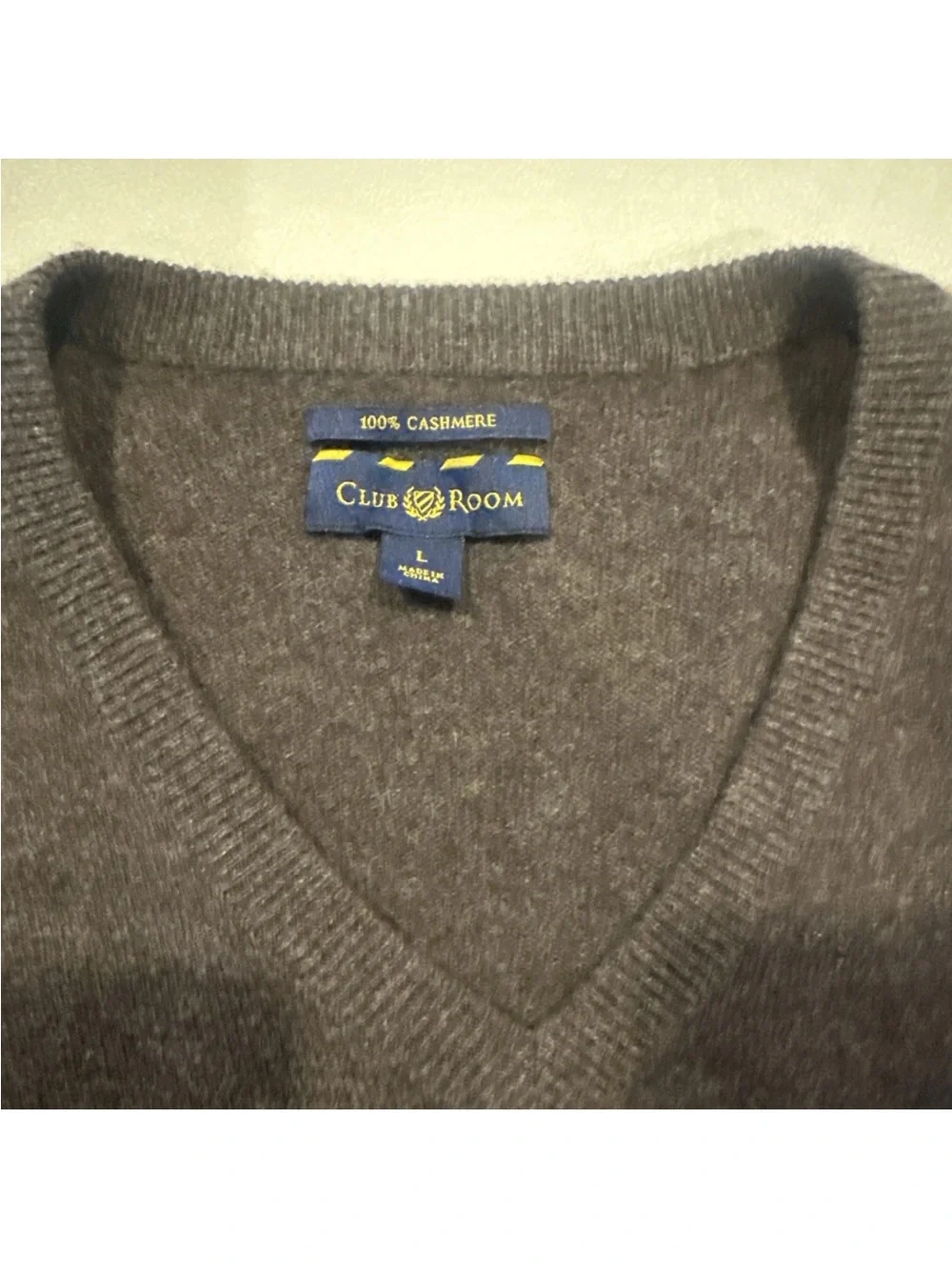 Charter Club V Neck Cashmere Sweater In Chocolate Brown Men’s Size Large Preppy